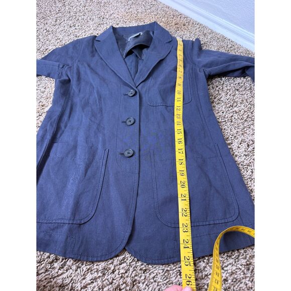 Vince Navy Blue Lightweight Blazer Womens Sz 2 Minimalist Preppy 3 Button - Picture 7 of 7